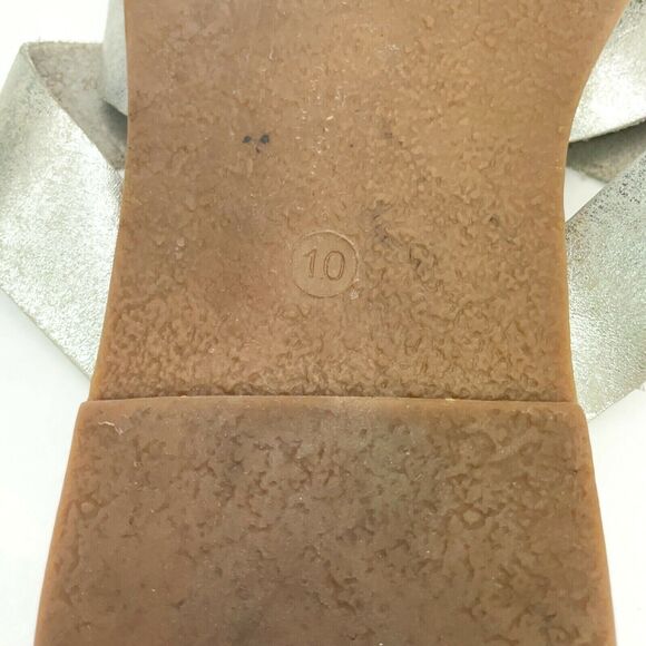 Madewell The Boardwalk Woven Slide on Sandal Metallic Silver L1167 Womens US 10 - Picture 8 of 9